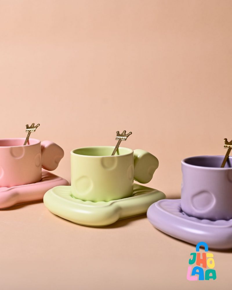 Toast time Set - A cup, saucer and spoon set
