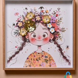 "Petal Pigtails Portrait" The 3d Frame