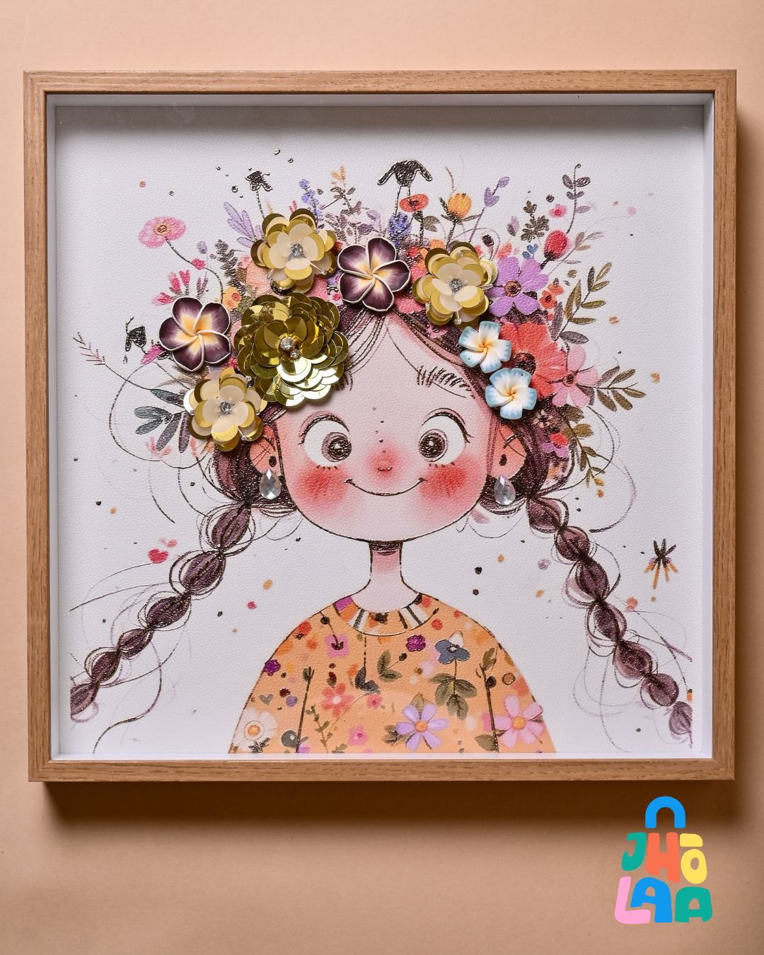 "Petal Pigtails Portrait" The 3d Frame