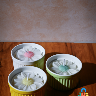 Flower Scented Candle (Set of 3)
